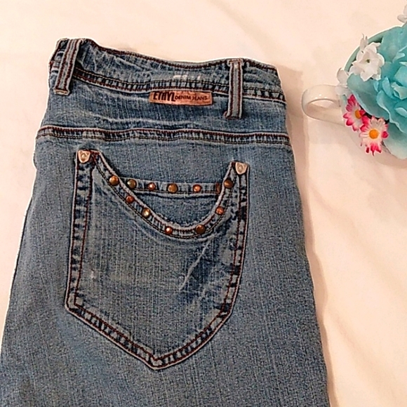 EHTYL DENIM RIVETED BERMUDA SHORTS - Picture 2 of 6